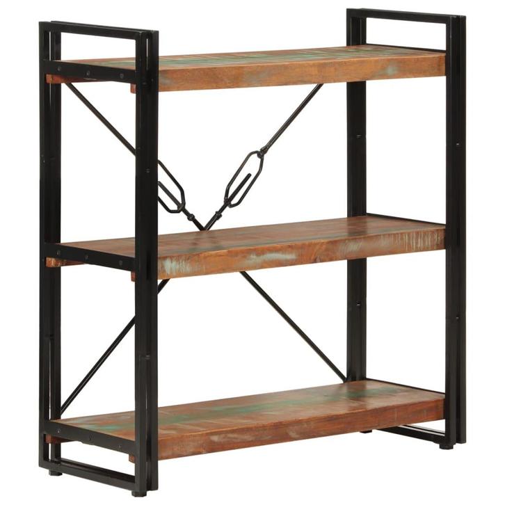 vidaXL Boekenkast 3-laags 77x30x80 cm massief recycled hout, Huis en Inrichting, Kasten | Boekenkasten, Nieuw, Verzenden