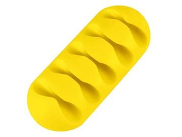 Veiling - 140x Zelfklevende siliconen kabelclips geel