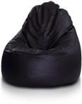 Zitzak beanbag zwart kunstleer - 75x70x30 cm - Loungestoel Z