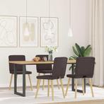 vidaXL Eetkamerstoelen 4 st stof donkerbruin, Huis en Inrichting, Verzenden, Nieuw