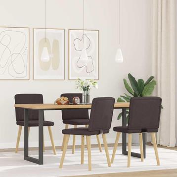 vidaXL Eetkamerstoelen 4 st stof donkerbruin, Verzenden