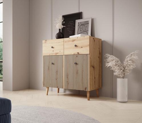 Meubella Dressoir Bali eiken 90 cm, Huis en Inrichting, Kasten | Dressoirs, 25 tot 50 cm, Nieuw, 50 tot 100 cm, Verzenden