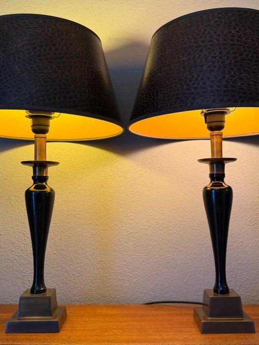 Tafellamp (2) - Messing, Metaal, Textiel - Luxe tafellamp 57, Antiek en Kunst, Curiosa en Brocante