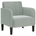 Lichtgrijs Fluwelen Fauteuil | Tweede Kansje | OP = OP, Huis en Inrichting, Fauteuils, Verzenden, Minder dan 75 cm, Nieuw, 50 tot 75 cm