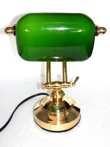 Bureaulamp - Glas, Messing - Mooie notaris of banklamp