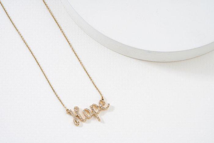 Halsketting - 14 karaat Geel goud - 0.32ct. tw. Diamant, Handtassen en Accessoires, Kettingen