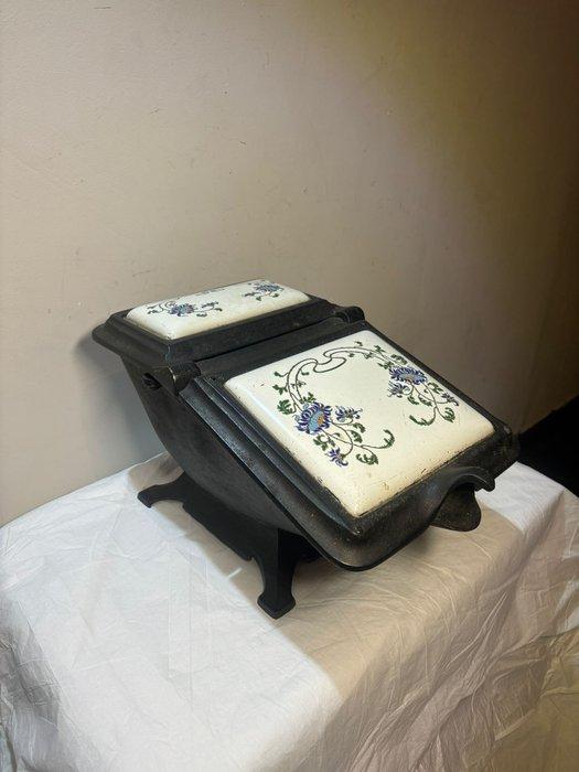 Bak - Antieke Kolenbak met Keramische Tegels met, Antiek en Kunst, Curiosa en Brocante