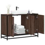 vidaXL Wastafelkast 90x33x60 cm bewerkt hout bruin, Huis en Inrichting, Verzenden, Nieuw