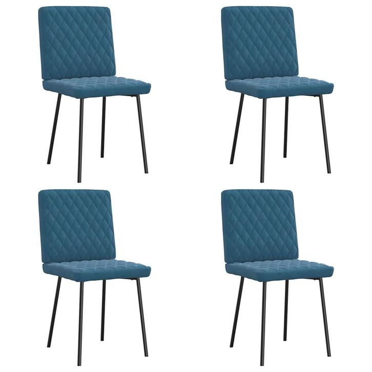 vidaXL Eetkamerstoelen 4 st fluweel blauw, Huis en Inrichting, Stoelen, Nieuw, Verzenden