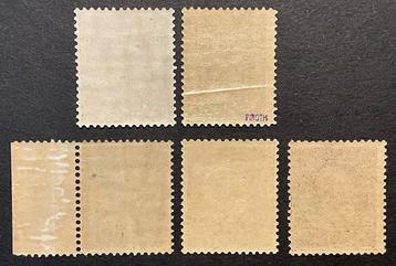 Belgique 1884/1888 - Léopold II - 10c, 25c, 35c, 50c, 2fr -