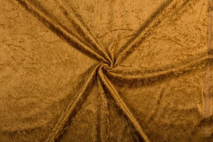 Crushed velvet lichtbruin stof - 10m rol - Velours stretch, Hobby en Vrije tijd, Stoffen en Lappen, Verzenden