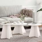 vidaXL Salontafel 3 pcs Wit 49 x 49 x 30 cm Massief, Verzenden, Nieuw