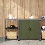 vidaXL Keukenopbergsysteem 2 pcs Olijf Groen 150 x 50 x 92, Huis en Inrichting, Kasten | Overige, Verzenden, Nieuw