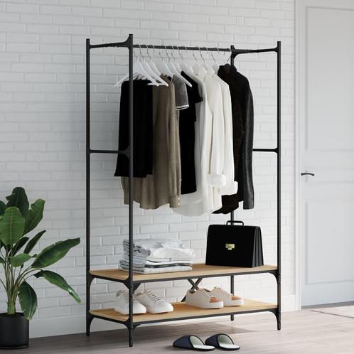 vidaXL Kledingrek met schappen bewerkt hout sonoma, Huis en Inrichting, Kasten | Kleerkasten, Nieuw, Verzenden