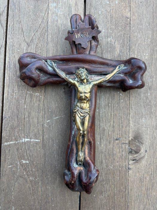 Antiek Crucifix - Verguld brons - 1850-1900, Antiek en Kunst, Kunst | Niet-Westerse kunst