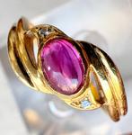 Ring - 19.2 kt. Geel goud Robijn - Diamant, Nieuw