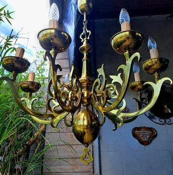 Lamp - Verguld messing - XL zwaar massief messing onderdeel beschikbaar voor biedingen