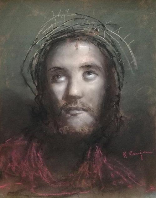 Roberto Carignani (1894-1975) - Volto di Cristo, Antiek en Kunst, Kunst | Schilderijen | Klassiek