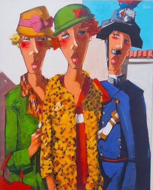 Lucio Diodati (1955) - La cerimonia, Antiek en Kunst, Kunst | Schilderijen | Modern