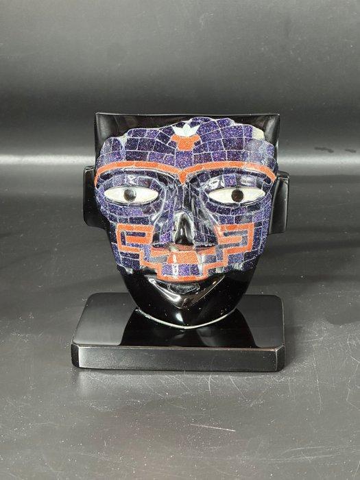 Obsidiaanmasker, Mexicaans Azteekse ambacht uit de, Antiquités & Art, Curiosités & Brocante