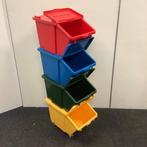 Afvalscheidingsbakken op wielen, (4 stuks), Gebruikt, Kunststof
