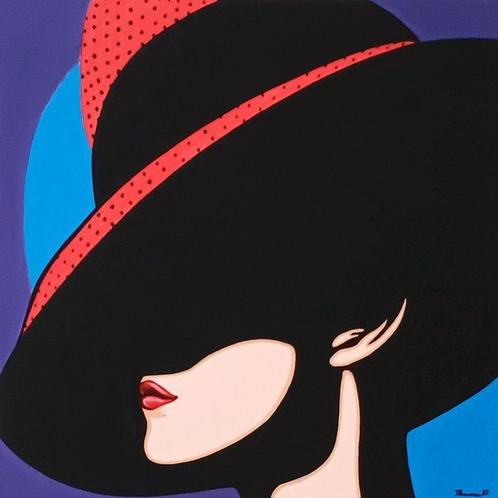 T. Tilman - Woman with a hat, Antiek en Kunst, Kunst | Schilderijen | Modern
