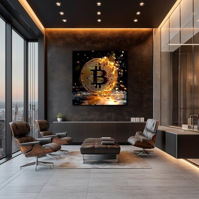 PLM-Art - Bitcoin destroyed XL, Antiek en Kunst, Kunst | Schilderijen | Modern