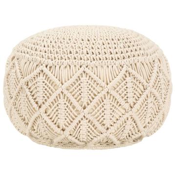 vidaXL Poef macramé handgemaakt 45x30 cm katoen, Verzenden