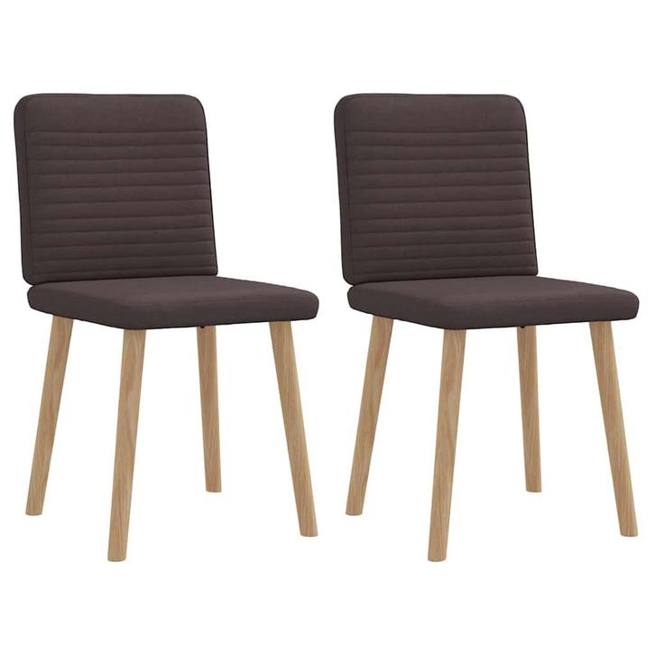 vidaXL Eetkamerstoelen 2 st stof donkerbruin, Huis en Inrichting, Stoelen, Nieuw, Verzenden