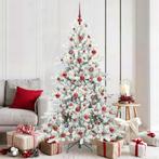 vidaXL Kunstmatige Hinged Kerstboom Wit 180 cm PVC en Staal, Verzenden