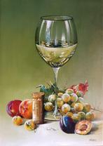 Alexander Nakonechnyi (XX-XXI) - Frutta e bicchiere con vino