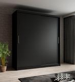 Meubella | Kledingkast mat zwart 180x62x200 schuifdeur, Verzenden, Nieuw