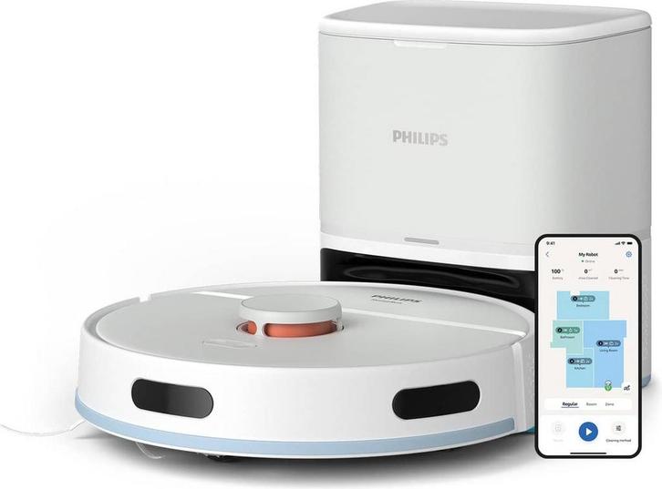 Philips Robotstofzuiger met leegstation wit, Electroménager, Aspirateurs, Envoi