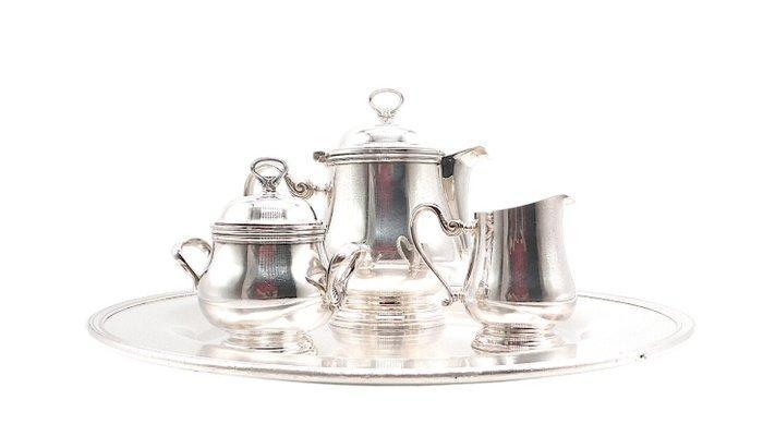 Sambonet - Theeservies (4) - Contour - Verzilverd, Antiek en Kunst, Antiek | Meubels | Tafels