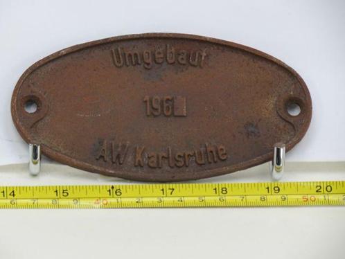 EisenbahnSchild AW Karlsruhe Umgebaut (Spoorwegen 1:1), Verzamelen, Spoorwegen en Tram, Overige typen, Gebruikt, Ophalen of Verzenden