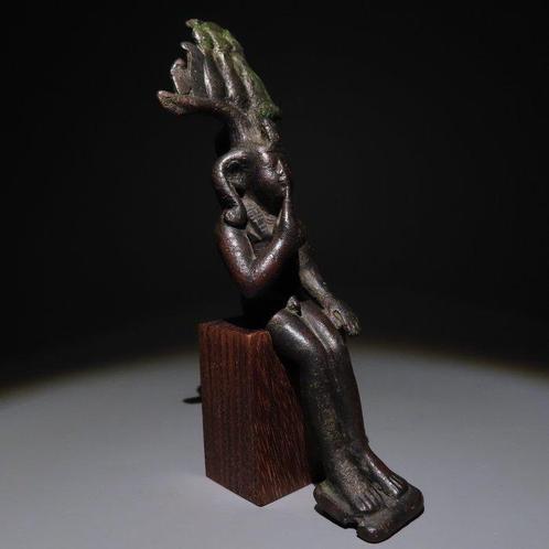 Égypte ancienne Bronze Figure de dieu Harpocrate. Période, Verzamelen, Mineralen en Fossielen