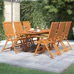 vidaXL 7-delige Tuinset massief acaciahout, Tuin en Terras, Tuinsets en Loungesets, Verzenden, Nieuw, Tuinset