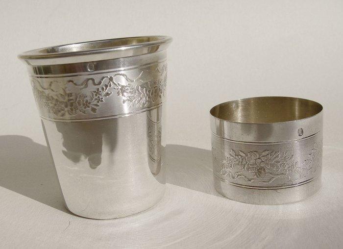 Stéphane Prudhomme - Beaker - Servetring - 950 zilver, Antiek en Kunst, Antiek | Zilver en Goud