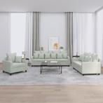 vidaXL 3-delige Loungeset met kussens fluweel lichtgrijs, Verzenden, Nieuw