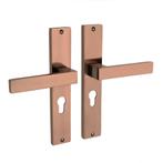 Lusso geveerd op schild cilindergat 55mm mat brons - deur..., Ophalen of Verzenden, Klink of Kruk