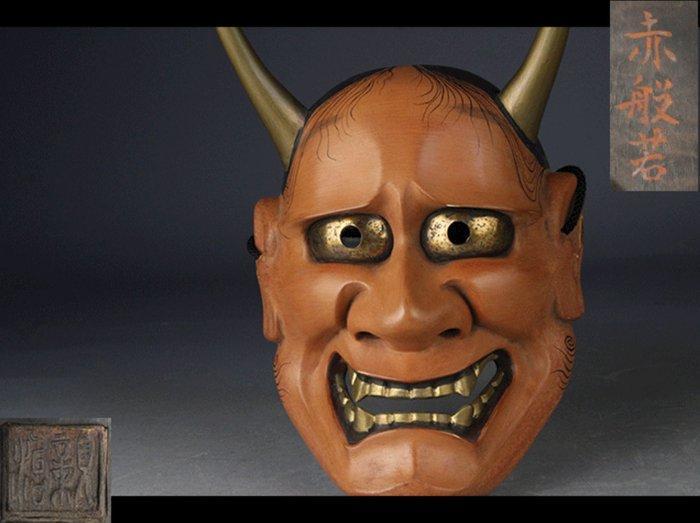 Noh masker - Hout, Hoge kwaliteit houten gesculpteerd, Antiek en Kunst, Antiek | Overige Antiek