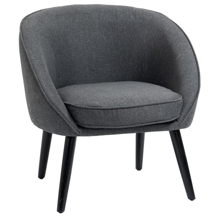 Fauteuil - Modern Living - Linnen look – Grijs, Huis en Inrichting, Stoelen, Grijs, Nieuw, Stof, Ophalen of Verzenden