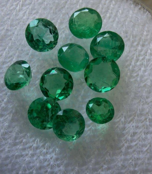 Colombiaanse smaragden met certificaten ronde facetgeslepen, Collections, Minéraux & Fossiles