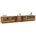 vidaXL Tv-meubel met LED 260x35x40 cm bewerkt hout oud hout, Huis en Inrichting, Kasten |Televisiemeubels, Verzenden, Nieuw