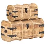 vidaXL Coffres de rangement 2 pcs Bois de manguier, Maison & Meubles, Verzenden, Neuf