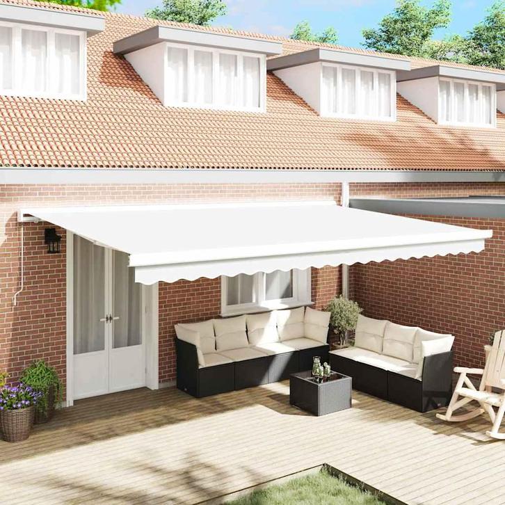 Zonnescherm Doek Wit 500x350cm | Retour Deal | 55% Korting, Tuin en Terras, Zonneschermen, Nieuw, Overige typen, Verzenden