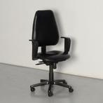 Brink bureaustoel, zwart leder, 1D armlegger, *ster 2*, Huis en Inrichting, Bureaus, Ophalen of Verzenden, Gebruikt