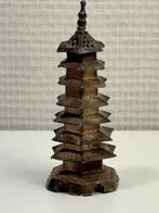 Chinese miniatuur zilveren pagode ondertekend Qing-periode, Antiquités & Art