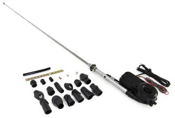 Auto antenne - elektrische antenne - universeel 12V - chroom