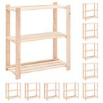 vidaXL Opbergrekken 3-laags 10 st 80x38x90 cm grenenhout 150, Huis en Inrichting, Verzenden, Nieuw